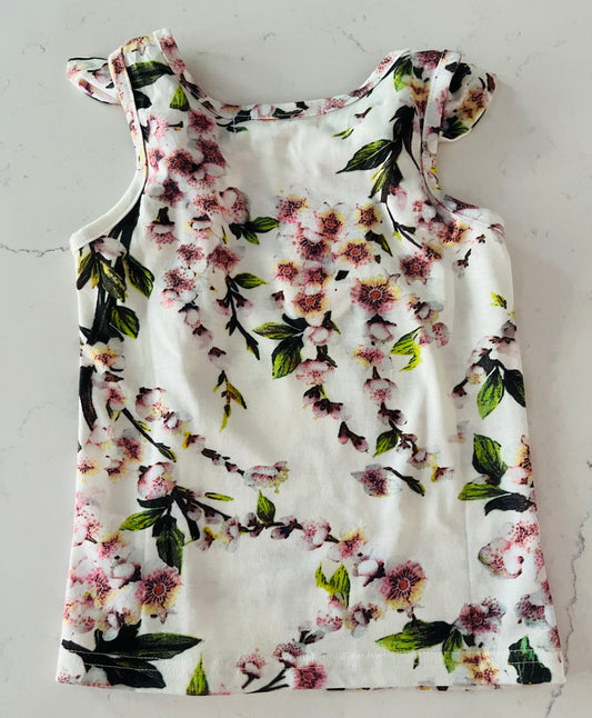 Cherry Blossom Tank Top with Knot Detail on Strap