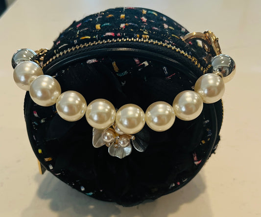 Doeadear Black Round Tweed Purse