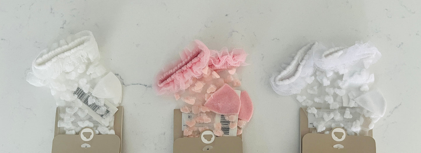 Sheer Sock w Scattered Hearts