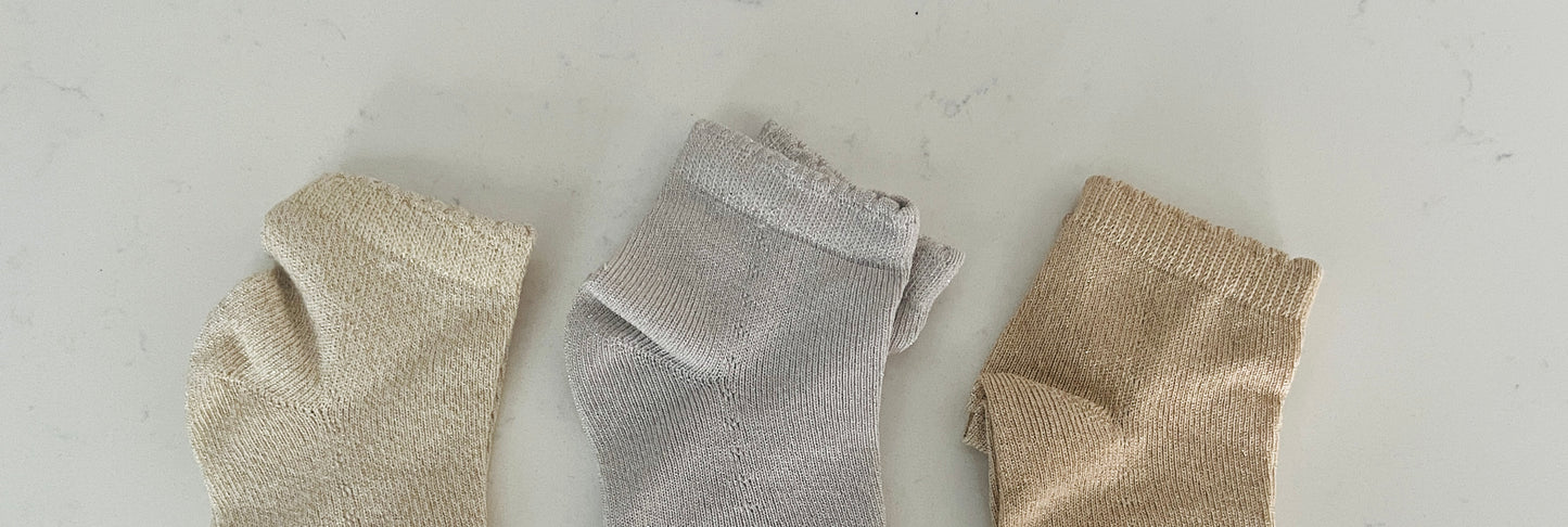 Lurex Peaked Short Socks