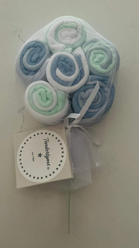 Rose Textiles Blue 12pk Lollipop Washcloths