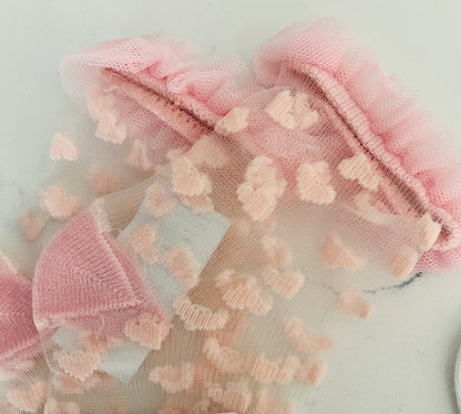 Sheer Sock w Scattered Hearts