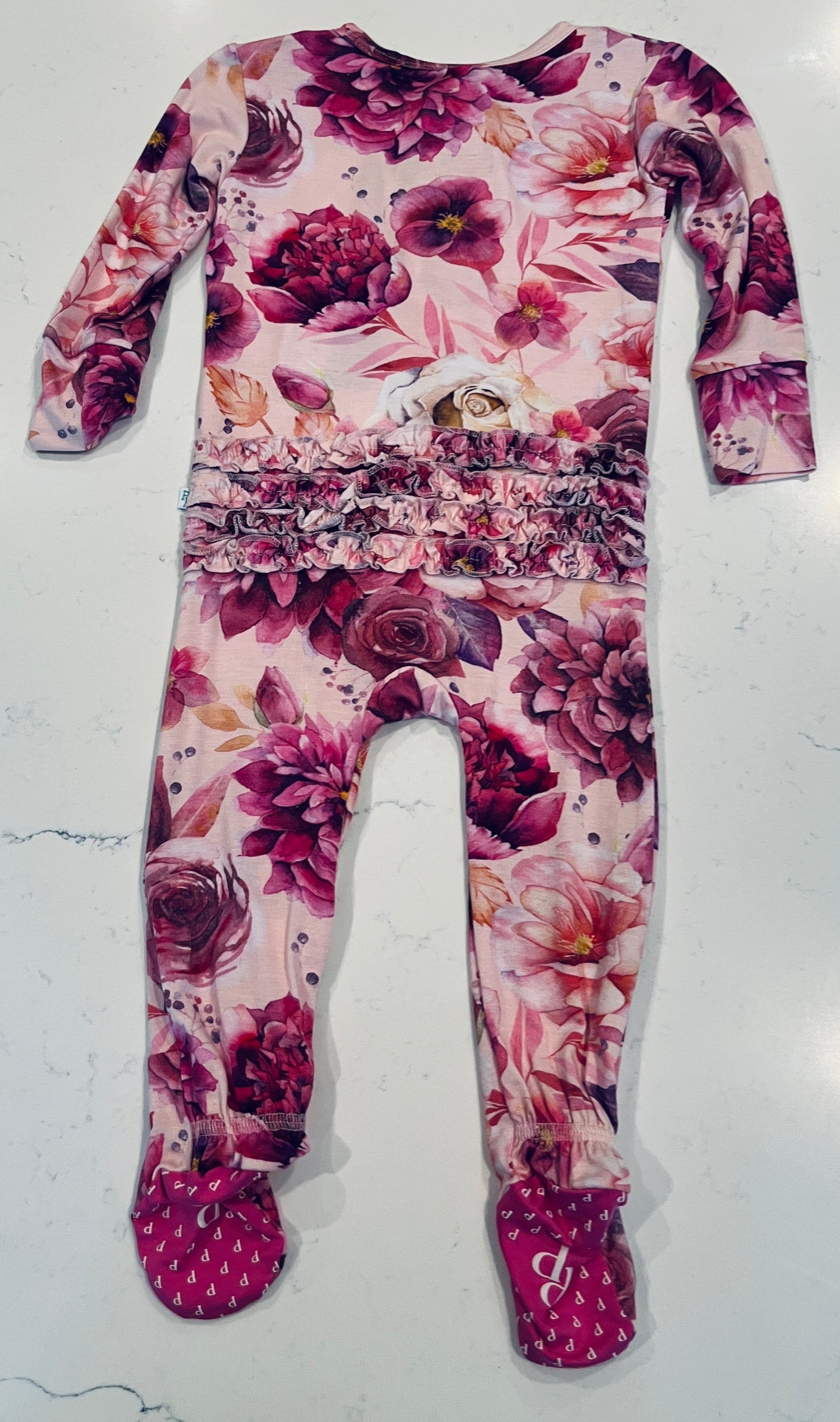 Amira Footie Ruffled Zippered One Piece