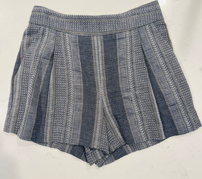 DREW Blue Shorts with Stripe & Pattern Detail - Women’s Boutique Casual Shorts