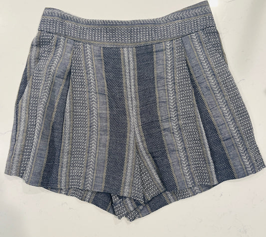 DREW Blue Shorts with Stripe & Pattern Detail - Women’s Boutique Casual Shorts