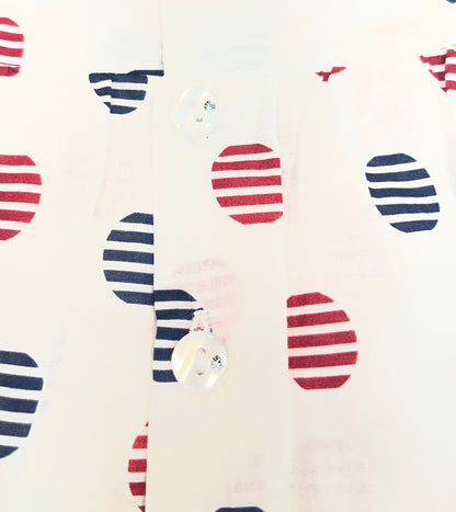 2pc White/Red Dot Top w Matching Pants