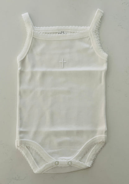 Eda Baby Diamond White Tank Top Onesie Undershirt