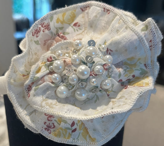 Ooh La La Garden Floral Headband w Pearl Detail