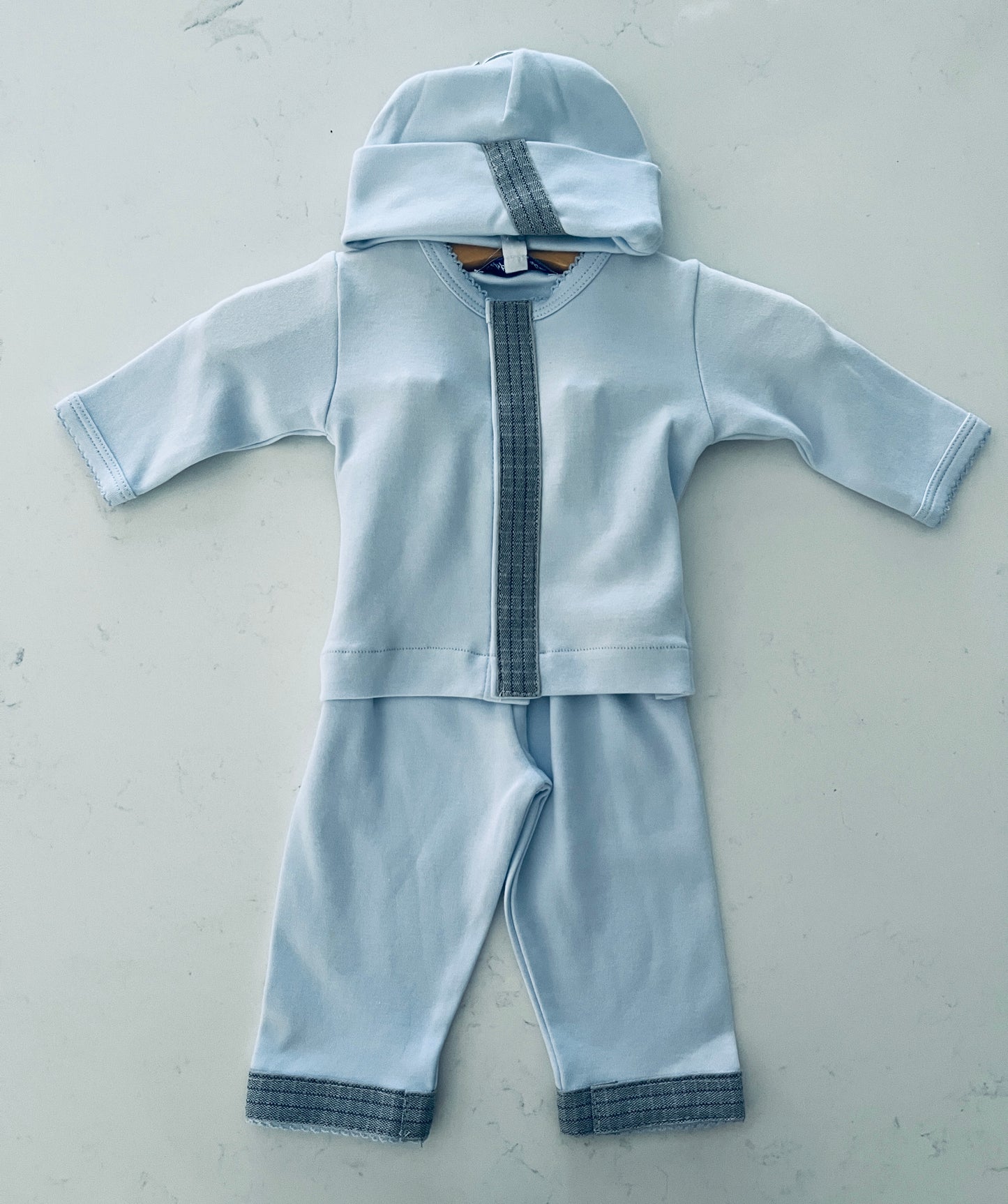 Sippy's Babes 3-Piece Blue Baby Set with Grey Trim – Style 31