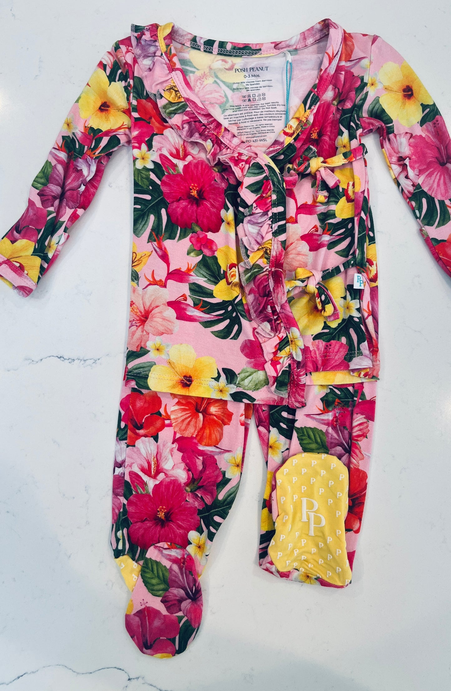 2pc Malana Tie Front Ruffled Kimono
