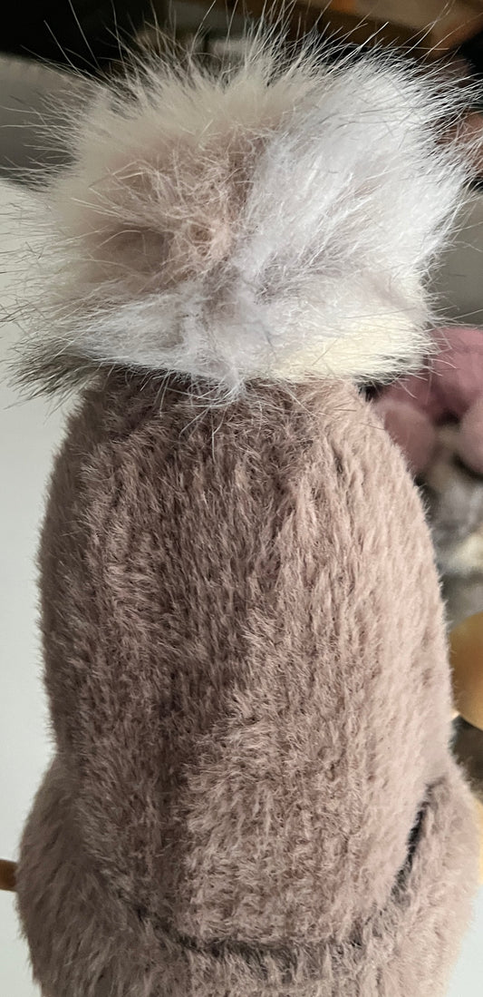 Grey Taupe Winter Hat - Women’s Cozy Cold Weather Hat