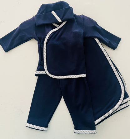 Sippy’s Babes 3-Piece Navy Baby Set with Beige Trim – Style 57