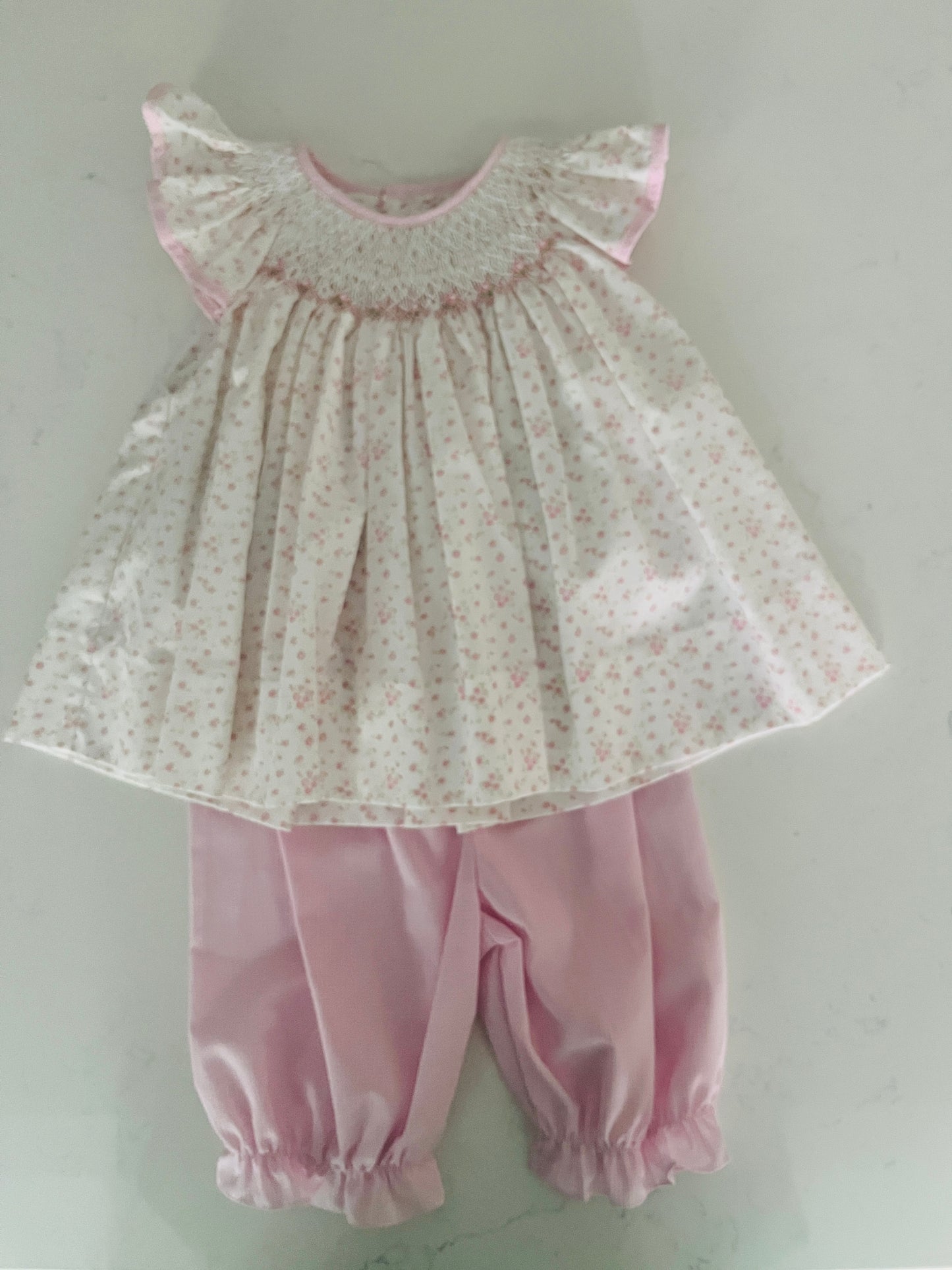 2pc Lt Pink Smock Top w Pink Pant