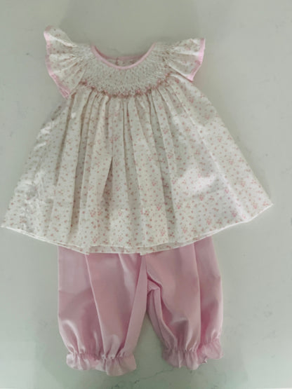 2pc Lt Pink Smock Top w Pink Pant