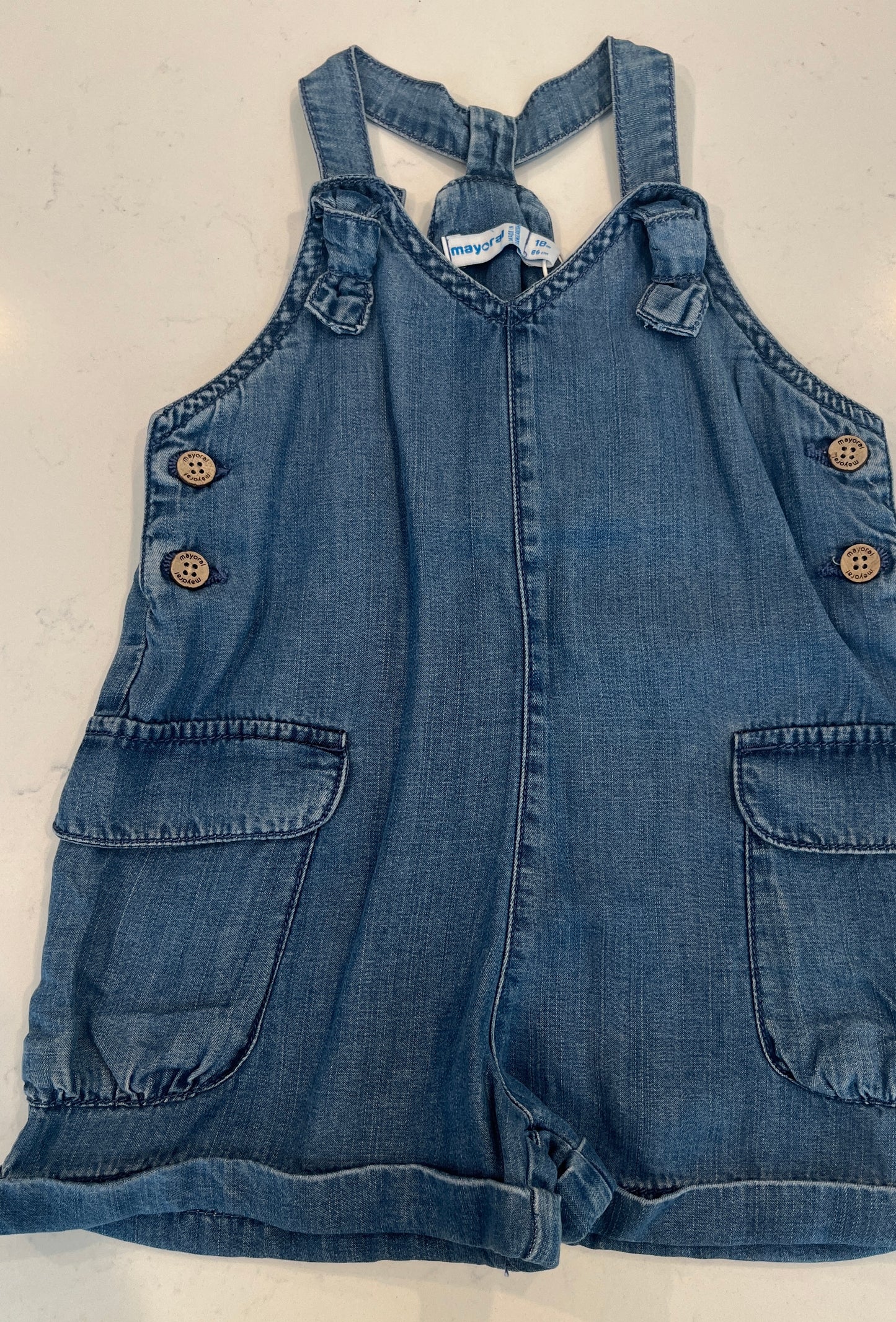 Denim short overall