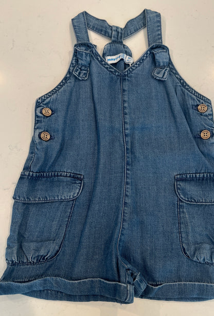 Denim short overall