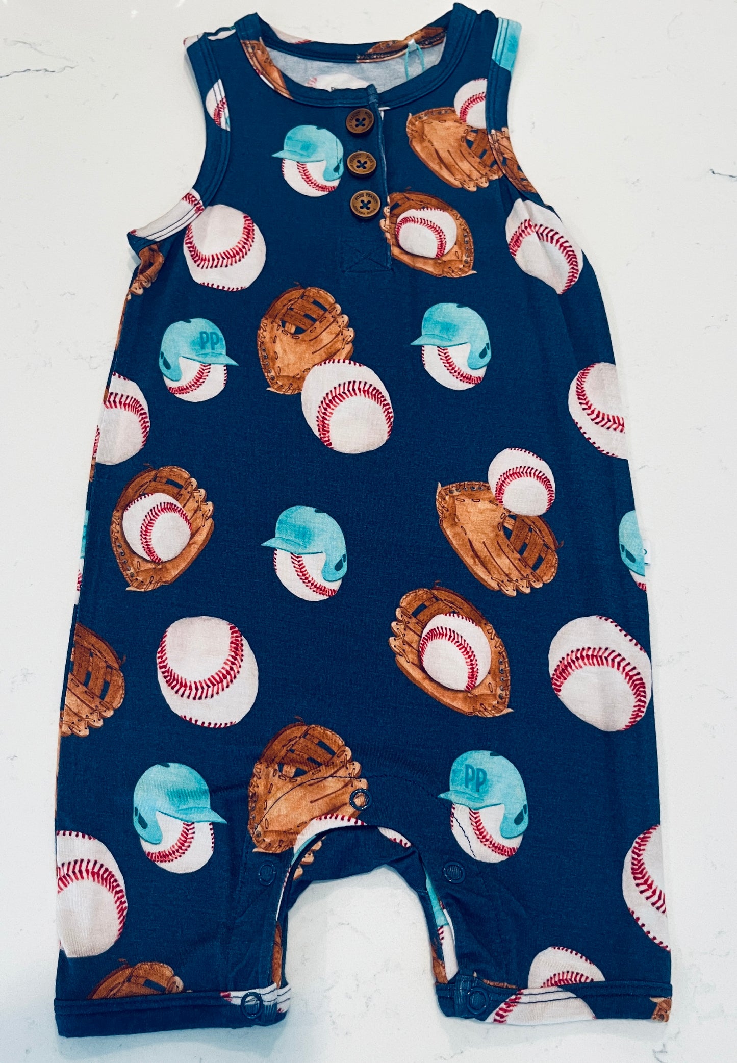 Posh Peanut Homer Henley Racerback Short Romper