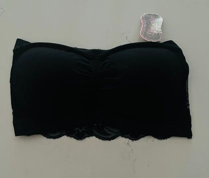 Suzette Black or White Padded Bralette with Lace Back
