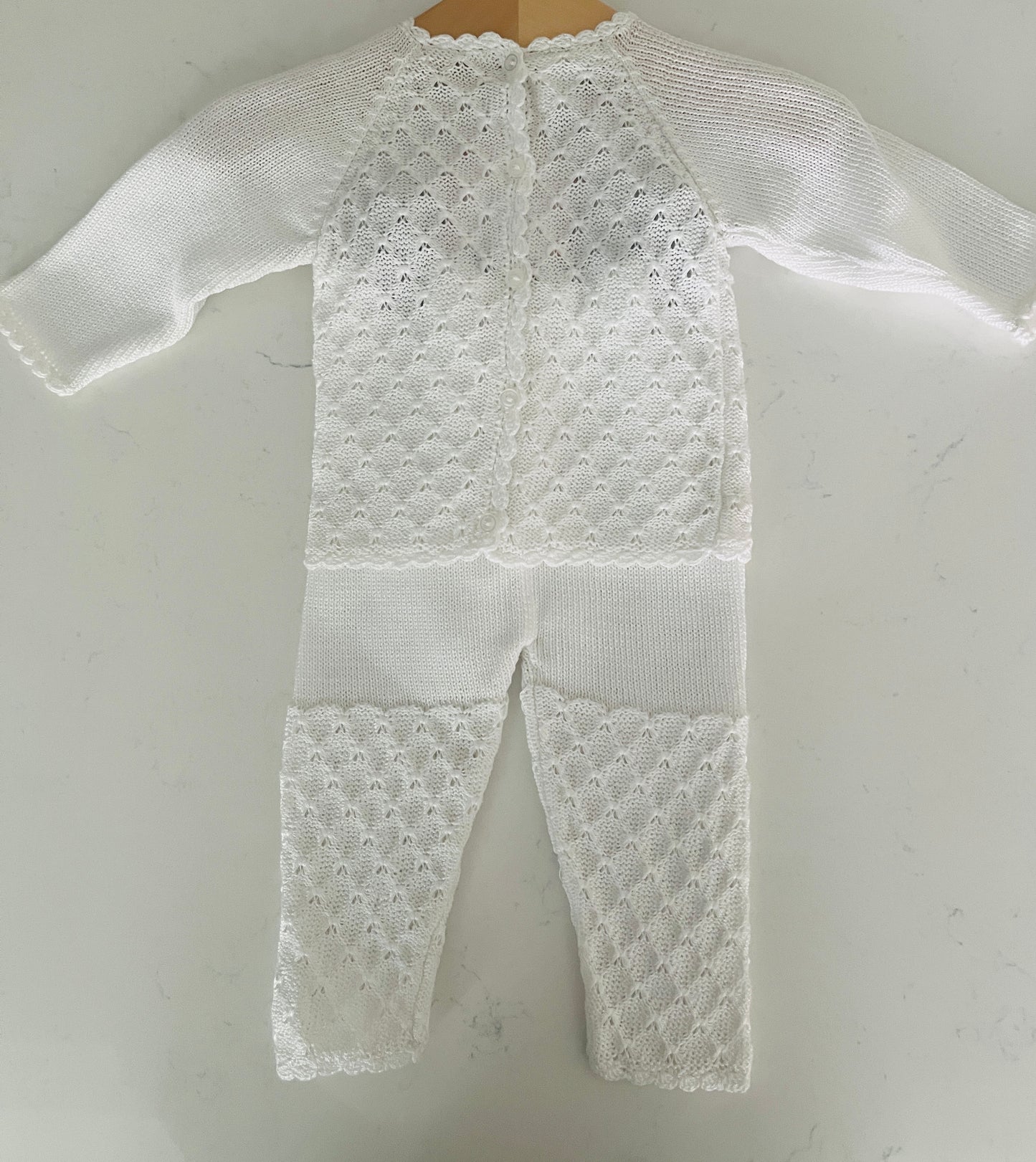3pc White Knit Set w Hat