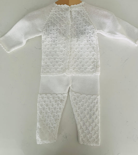 3pc White Knit Set w Hat