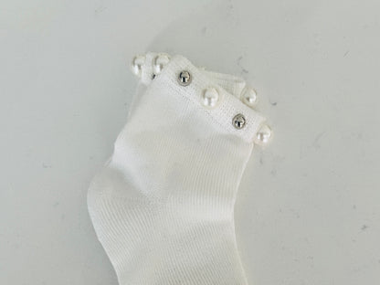 Short Socks With Pearl Studded cuff