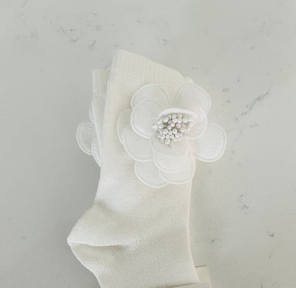 Meia Pata Knee Socks with Winter Flower