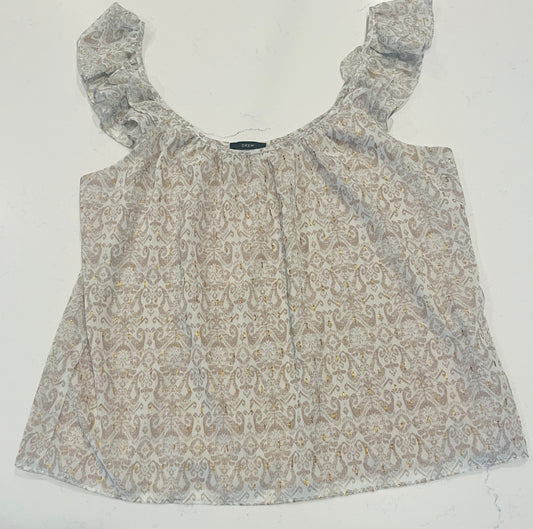 Beige Ruffle Sleeve Top