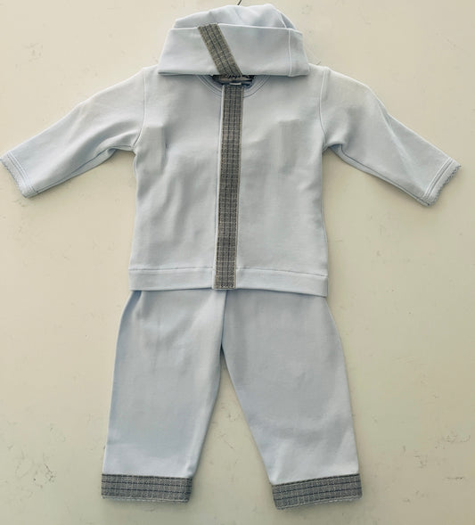 Sippy's Babes 3-Piece Blue Baby Set with Grey Trim – Style 31