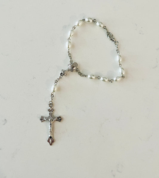 Simply Charming First Communion Mini Pearl Rosary Beads - Catholic Communion Keepsake