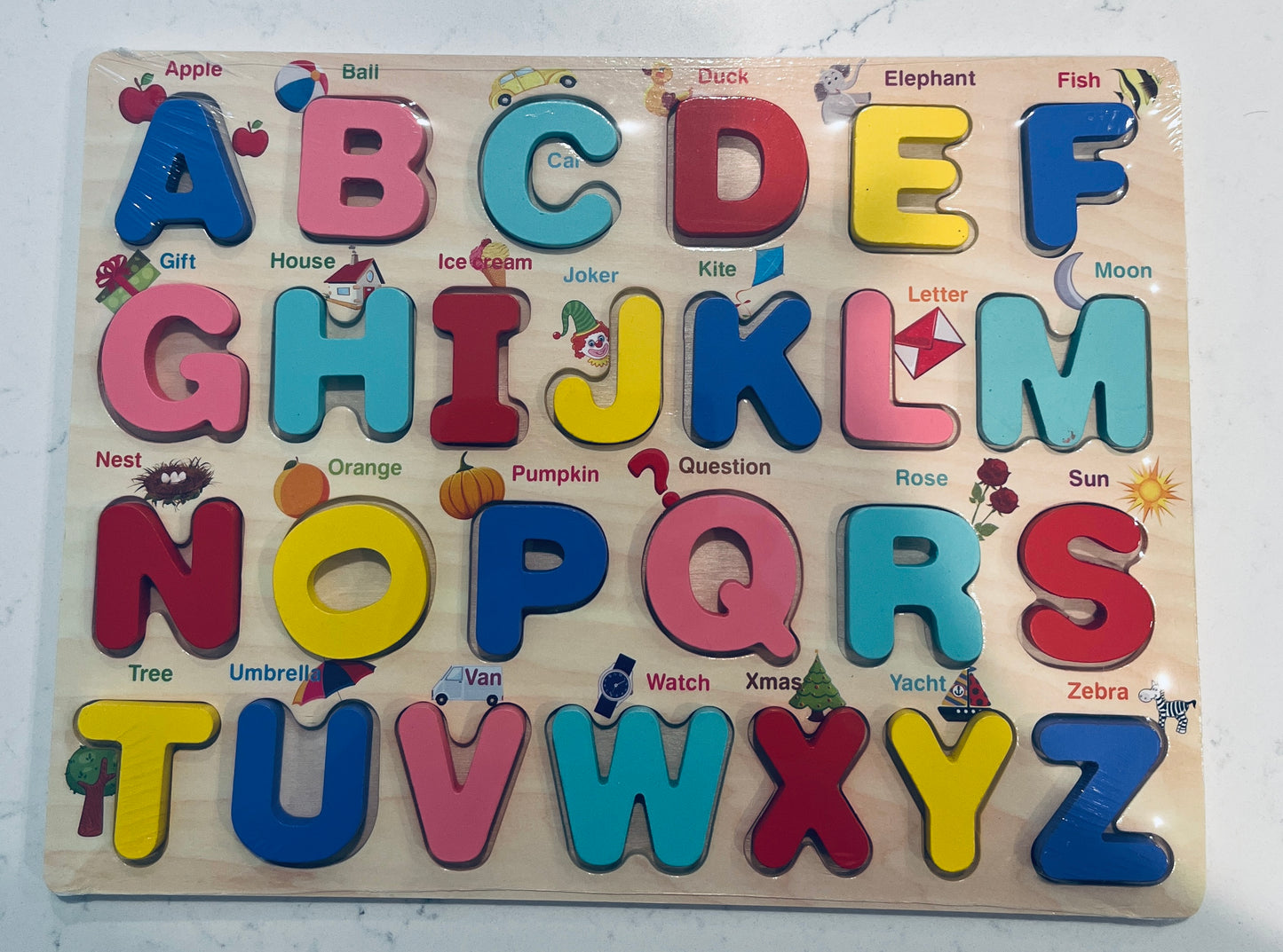 Angels Craft 3D Wooden Alphabet Jigsaw Puzzle – 11.75 x 9 Inches