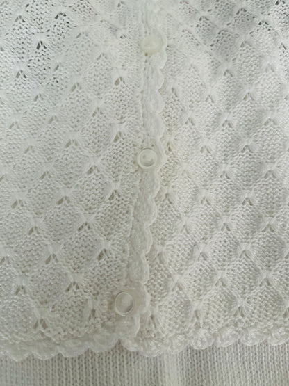 3pc White Knit Set w Hat
