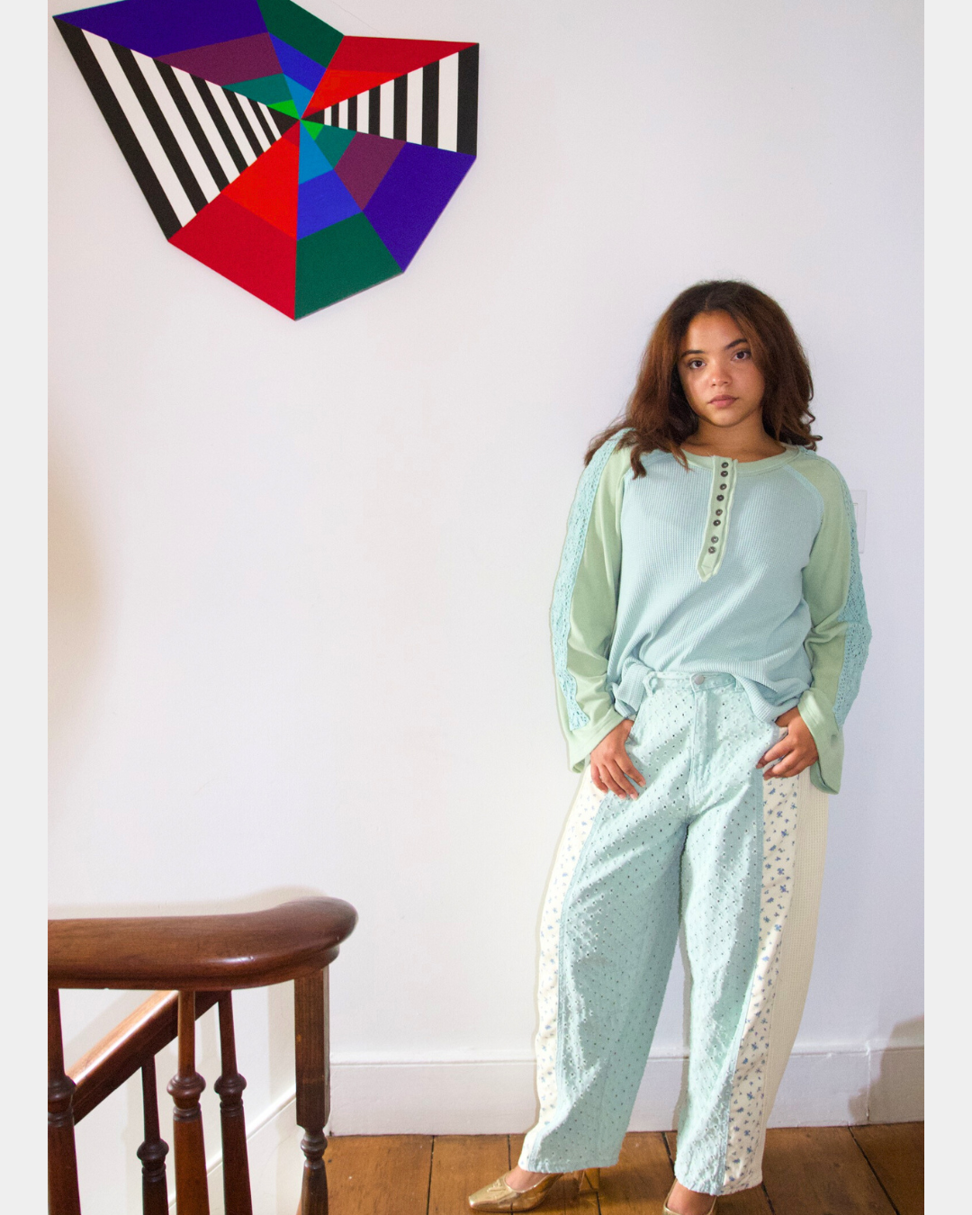 Seafoam Green Scoop Neck Top
