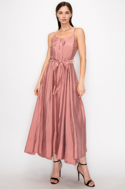 Dusty Rose Swing Maxi Dress