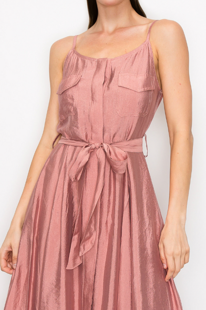 Dusty Rose Swing Maxi Dress