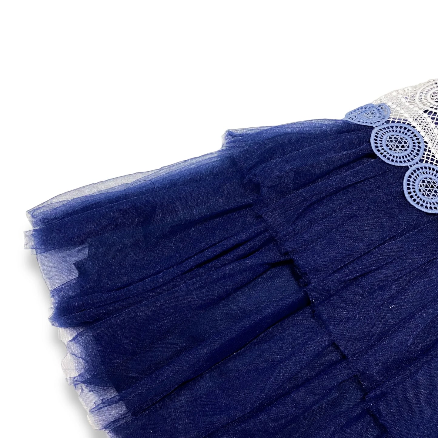 Navy Lace w Tulle Dress