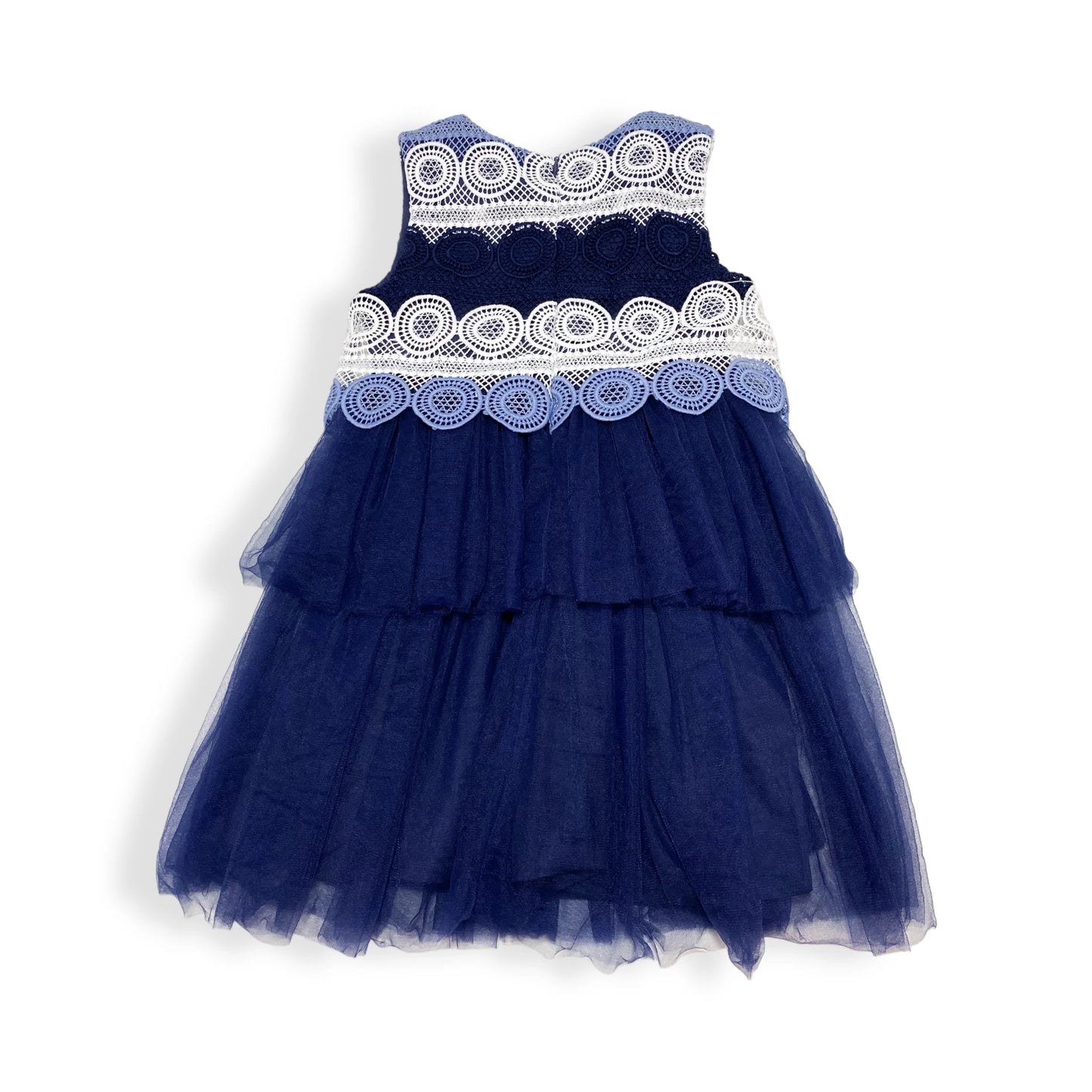 Navy Lace w Tulle Dress