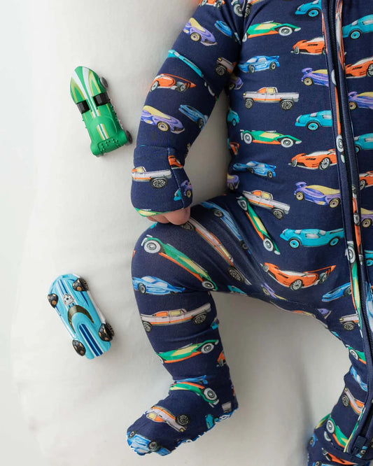 baby boy cars footie pajamas, infant trucks zippered sleeper, navy transport print footie, toddler boys car zip onesie, boutique baby footed sleeper cars, Jackson trucks cars baby pajamas