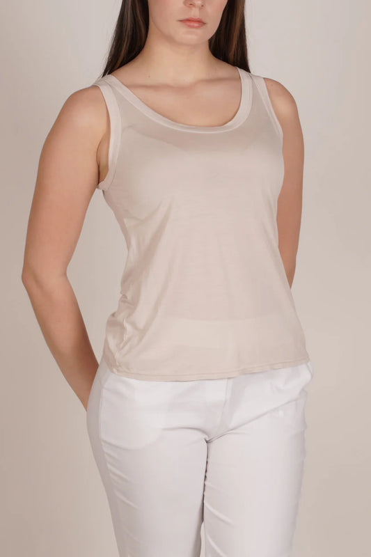 Sand Sleeveless Basic Tank Top