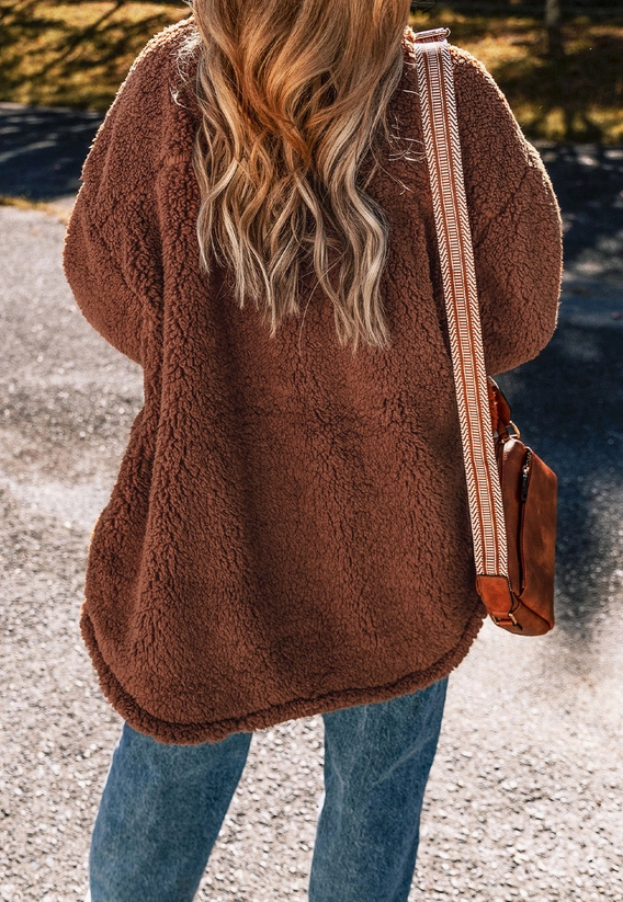 Red Clay Faux Shearling Jacket