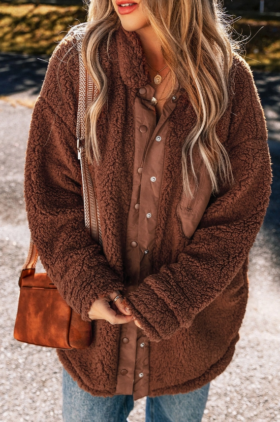 Red Clay Faux Shearling Jacket