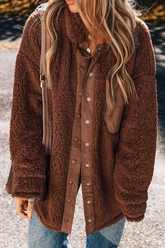 Red Clay Faux Shearling Jacket