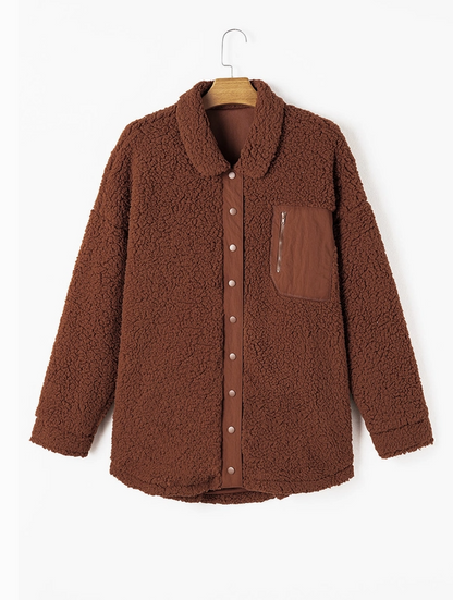 Red Clay Faux Shearling Jacket