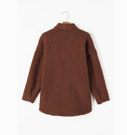 Red Clay Faux Shearling Jacket