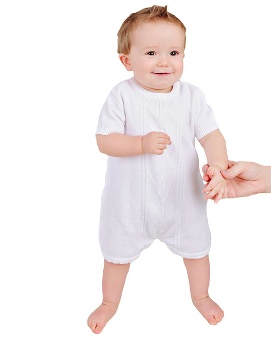 Sweater Knit Romper w Cable Stitch