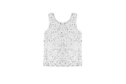 White Silver Sequin Eyelash Top
