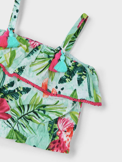 2pc Hawaiian Print Top w Shorts