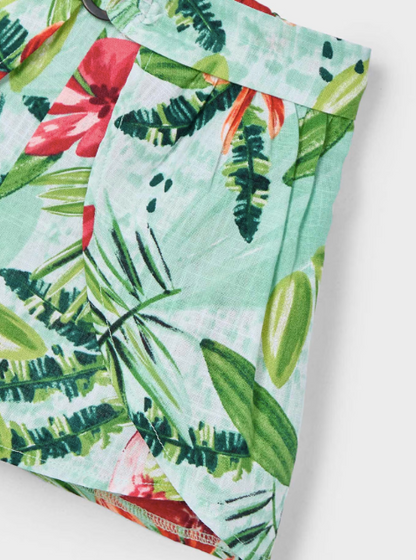 2pc Hawaiian Print Top w Shorts