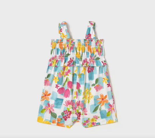 Floral Turquoise Printed Romper