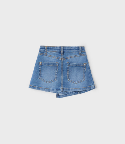 Denim Skirt w Pleat Detail