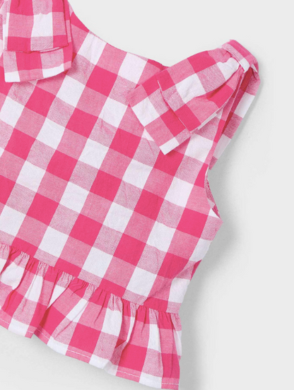 Pink White Checkered Top